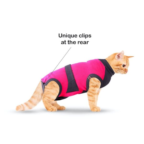 MAXX Cat Post Surgery Suit  Breathable Cat Onesie Surgical Recovery Suit for Wounds  E-Collar Alternative (S, Pink Grey)