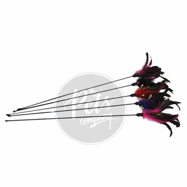 Cat Retractable Bell Teaser Wand Toy, Interactive Natural Feather Cat Kitten Toy