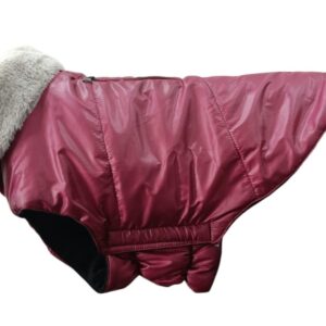 Dog Winter Coat Jacket, Cloth, Windproof, Waterproof, Light Weight, Washable, Ultra Warm Thick Fleece Lined Dog Vest for Cold Weather Protection, (Maroon, Small - Medium - 16 Inch)
