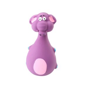 Foodie Puppies Natural Latex Rubber Squeaky Chew Toy - (Purple Elephant, 13cm), Suitable for Puppy, X-Small to Small Dogs | Durable, Animal Design, Fetch & Chew Toy