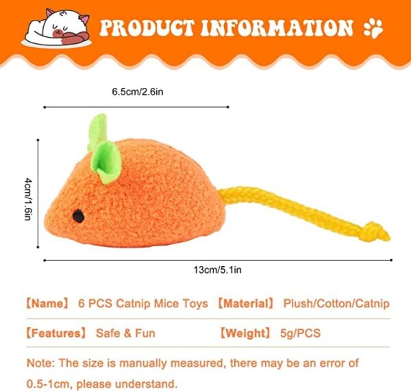 RvPaws Mouse Toy – 6 Pieces Cats Mouse Plush Cat Toys Realistic Cute Kitten Mice Filled Polyfill Rat for Cat