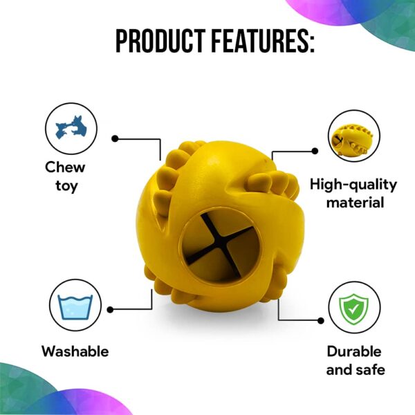 Goofy Tails Dog Ball Dog Toys | Rubber Studded Rugby Ball for Dogs| Non-Toxic Chew Toys for Dogs | Yellow Rugby Ball for Dog | Dog Toy for All Breeds| Ideal Dog Balls for Medium and Large Dogs