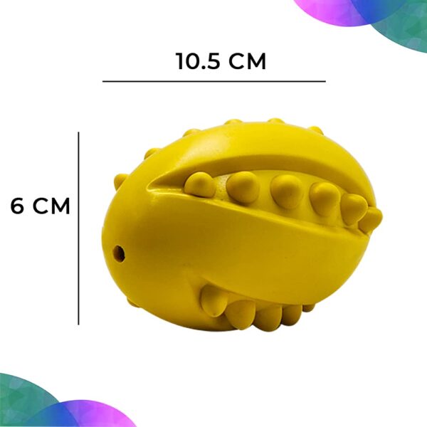 Goofy Tails Dog Ball Dog Toys | Rubber Studded Rugby Ball for Dogs| Non-Toxic Chew Toys for Dogs | Yellow Rugby Ball for Dog | Dog Toy for All Breeds| Ideal Dog Balls for Medium and Large Dogs