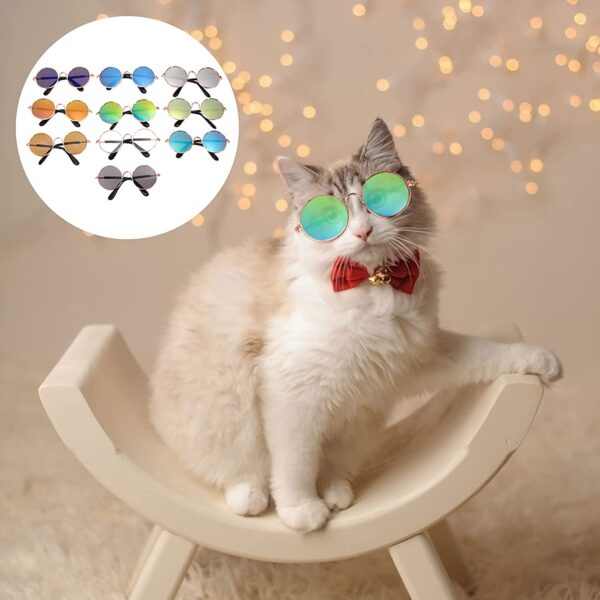Petlicious & More Punch Face Cats/Small Puppies/Kittens Sunglasses Retro Shape Goggles Muliti Color (Pack of One, Color May Vary)