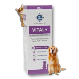 Vital+ Advanced Wellness Formula for Dogs & Cats | Multivitamin Syrup for Healthy Skin, Joints & Boosted Immunity | Nutritional Supplement with Vitamins & Minerals for Enhanced Growth - 200 ml