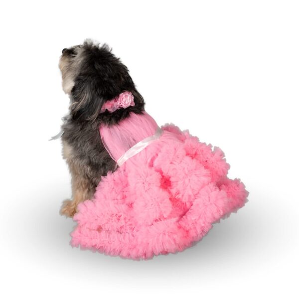 Puptail Dog Dress with Lovely Dog Bandana Dog Cloths for Medium Dogs and Large Dogs Like Shish tzu, Labrador, Golden Retriever, Pug and Cat Cloths. (M, Pink)