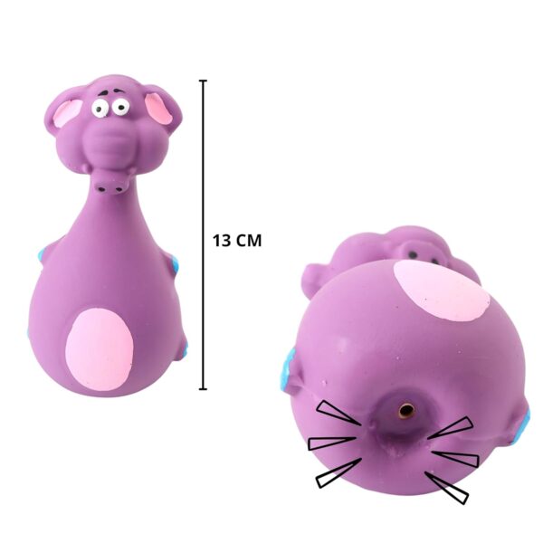 Foodie Puppies Natural Latex Rubber Squeaky Chew Toy – (Purple Elephant, 13cm), Suitable for Puppy, X-Small to Small Dogs | Durable, Animal Design, Fetch & Chew Toy