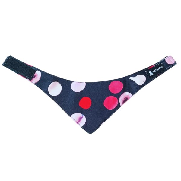 Cat & Puppy Bandana | Adjustable Velcro Closure | Adjustable Cotton Bandana/Scarf | Luxury Dog & Cat Accessories | Bandana/Scarf for Cats & Puppies (XS) | Black Polka