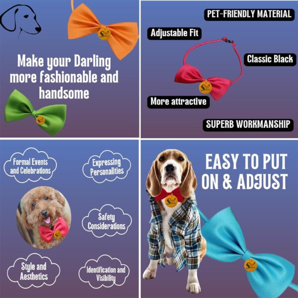 Sage Square Jumbo Size Adjustable Fashion Party, Function, Costume Neck Bow Tie Necktie + Red Harness Leash Set – Comfortable & Stylish Pet Walking Accessories for Dog & Cat, Comfortable, Stylish