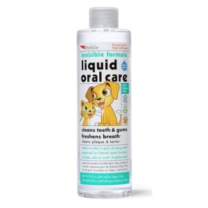 Petkin Pet Liquid Oral Care Invisible Formula Oral Care for Dogs, Easy-to-Use, Removes Plaque and Tartar Also Freshen Up Breath, Keep Your Pet Mouth Clean and Fresh, Tastes Great 240 ml