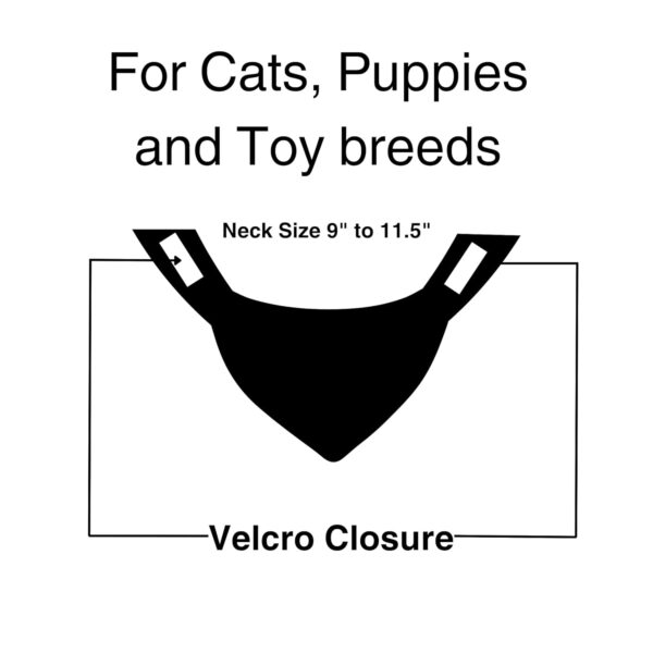 Cat & Puppy Bandana | Adjustable Velcro Closure | Adjustable Cotton Bandana/Scarf | Luxury Dog & Cat Accessories | Bandana/Scarf for Cats & Puppies (XS) | Black Polka
