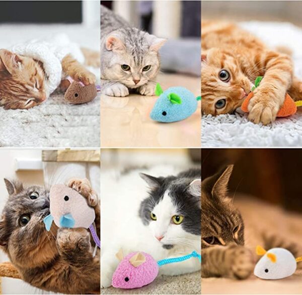 RvPaws Mouse Toy – 6 Pieces Cats Mouse Plush Cat Toys Realistic Cute Kitten Mice Filled Polyfill Rat for Cat