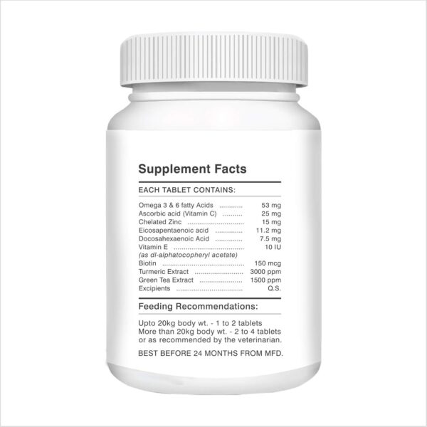Drools Absolute Skin + Coat Tablet- Dog Supplement, 50 Pieces