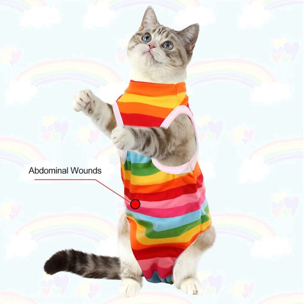 KUTKUT Cat Dog Sterlization Suit, Surgery Recovery Suit |Physiological Poly Cotton Breathable Clothes For Abdominal Wounds Or Skin Diseases Hook & Loop Closure Costume (Size:Xl, Chest: 40Cm), 50 G