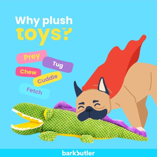 Aly The Gator: Large Green Plush Dog Toy, Squeaker and Crinkle Paper Inside, Soft Fabric Durable Fabrics, Machine Washable – Soft Toys, Dog Toys for Large Dogs (5-30kgs)