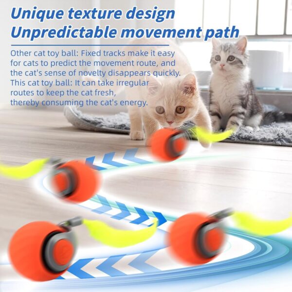Speedy Tail 2.0, Speedy Tail Cat Toy, 2025 New Generation Interactive Cat Toy, Automatic Moving Cat Toy Ball with Tail, Smart Interactive Cat Toy Ball, Two Speed Adjustment(Blue)