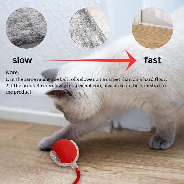 PLLCJB Interactive Rolling Dog Ball, 2025 New Electric Cat Toy,360 Smart Automatic Rolling Pet Ball, Fast Moving Toy for Dog and Cat