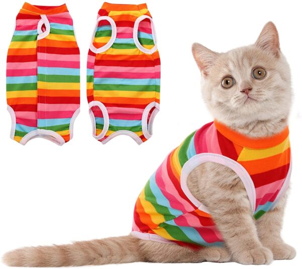 KUTKUT Cat Dog Sterlization Suit, Surgery Recovery Suit |Physiological Poly Cotton Breathable Clothes For Abdominal Wounds Or Skin Diseases Hook & Loop Closure Costume (Size:Xl, Chest: 40Cm), 50 G