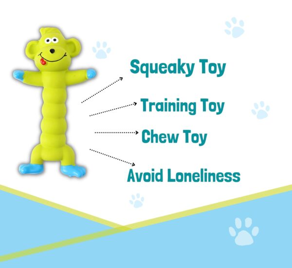 Foodie Puppies Interactive Latex Squeaky Chew Dog Toy – (Green Monkey, 20cm) | Small to Medium Dogs & Puppies | Durable, Rubber, Non-Toxic, Animal Design Playing & Fetching Pet Toy | Reduce Anxiety
