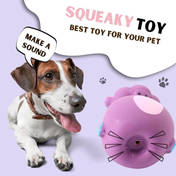 Foodie Puppies Natural Latex Rubber Squeaky Chew Toy – (Purple Elephant, 13cm), Suitable for Puppy, X-Small to Small Dogs | Durable, Animal Design, Fetch & Chew Toy