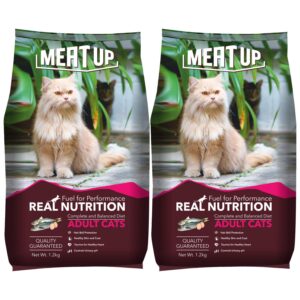 Meat Up Adult Dry Cat Food, Ocean Fish - 1.2kg (Buy 1 Get 1 Free)