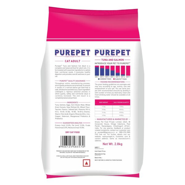 Purepet Adult Dry Cat Food Tuna & Salmon Flavour, 1 kg Pack