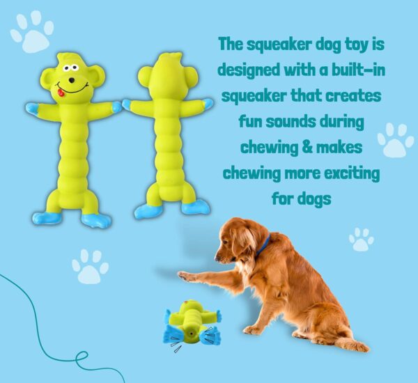 Foodie Puppies Interactive Latex Squeaky Chew Dog Toy – (Green Monkey, 20cm) | Small to Medium Dogs & Puppies | Durable, Rubber, Non-Toxic, Animal Design Playing & Fetching Pet Toy | Reduce Anxiety