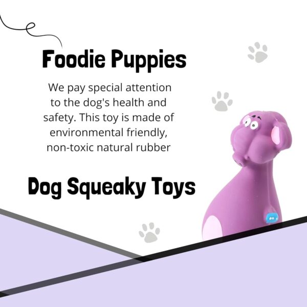 Foodie Puppies Natural Latex Rubber Squeaky Chew Toy – (Purple Elephant, 13cm), Suitable for Puppy, X-Small to Small Dogs | Durable, Animal Design, Fetch & Chew Toy