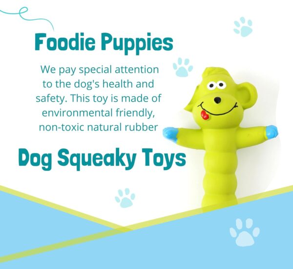 Foodie Puppies Interactive Latex Squeaky Chew Dog Toy – (Green Monkey, 20cm) | Small to Medium Dogs & Puppies | Durable, Rubber, Non-Toxic, Animal Design Playing & Fetching Pet Toy | Reduce Anxiety
