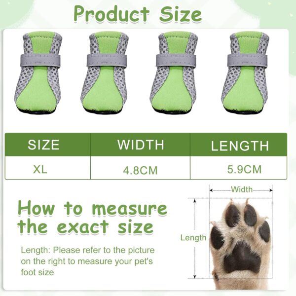 TecoKart 4 Pcs Dog Shoes Waterproof – Dog Boots Paw Protector, Breathable Dog Boots for Hot Weather, Anti-Slip Sole Dog Boots and Paw Protector Dog Booties for Small Dogs (4.8 * 5.9cm)