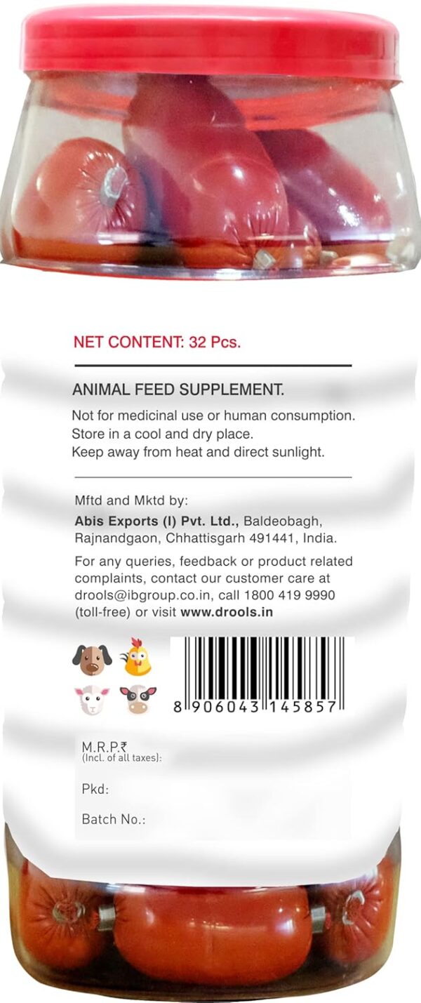 Drools Absolute Dog Supplement Sausages, Calcium Falvor 32 Pcs Jar
