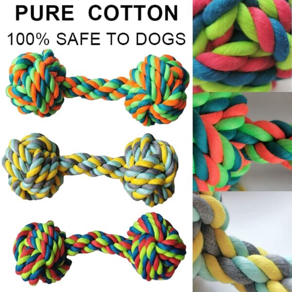 Tail Dog Toys + Dog Chew Toys + Puppy Teething Toys + Rope Dog Toy + Dog Toys for Small to Medium Dog Toys + Dog Toy Pack + Tug Toy + Dog Toy Set + Washable Cotton Rope for Dogs (Pack of 12)
