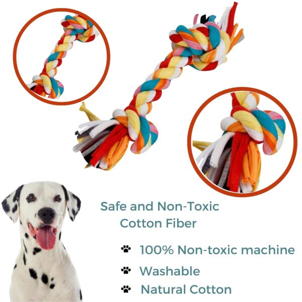 Foodie Puppies 3-in-1 Cotton Rope Chew Toy Combo for Small Dogs & Puppies | Durable, Safe Braided Rope Toys for Teething, Playing, Fetching & Training (2Knot, Carrot and Slipper) (Color May Vary)