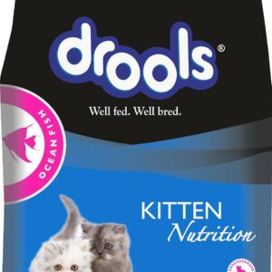 Drools Kitten(1-12 months) Dry Cat Food, Ocean Fish - 4kg (3kg + 1kg Free Food Inside)