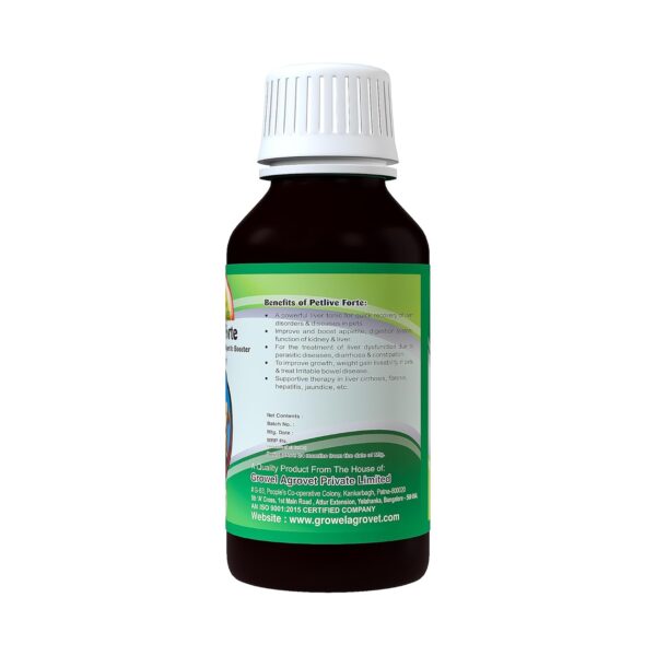 Growel Petlive Forte: A Powerful Liver Tonic for Digestion, Appetite, Growth and Food Intake for Dogs and Cats  100 ml.