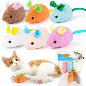 RvPaws Mouse Toy - 6 Pieces Cats Mouse Plush Cat Toys Realistic Cute Kitten Mice Filled Polyfill Rat for Cat