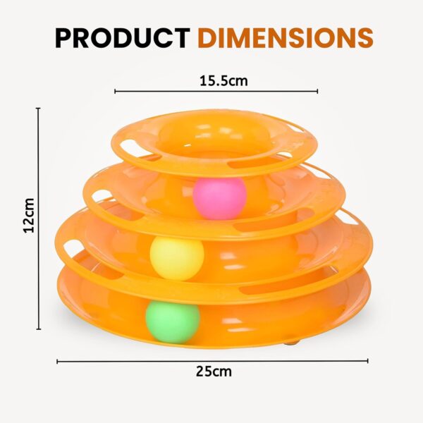 Foodie Puppies Interactive (3 Layers) Tower Track Roller with Colorful Balls for Cats and Kittens | Turntable Puzzle Toy for Mental and Physical Exercise (Color May Vary)