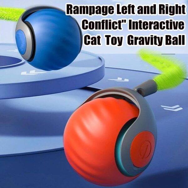 Speedy Tail 2.0, Speedy Tail Cat Toy, 2025 New Generation Interactive Cat Toy, Automatic Moving Cat Toy Ball with Tail, Smart Interactive Cat Toy Ball, Two Speed Adjustment(Blue)
