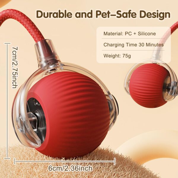 Interactive Cat Ball Toy, 2024 New Automatic Moving Dog Cat Balls, Premium Smart Self Rolling Cat Ball Kitty Toys USB Rechargeable, Cat Enrichment Toys for Bored Indoor Cats Dogs