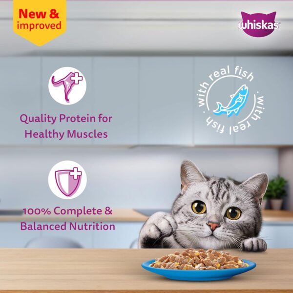 Whiskas Adult (1+ Years) Wet Cat Food, Tuna in Jelly, 80g, Pack of 14, Hydrating Food Made With Real Fish, 100% Complete & Balanced Nutrition for Adult Cats