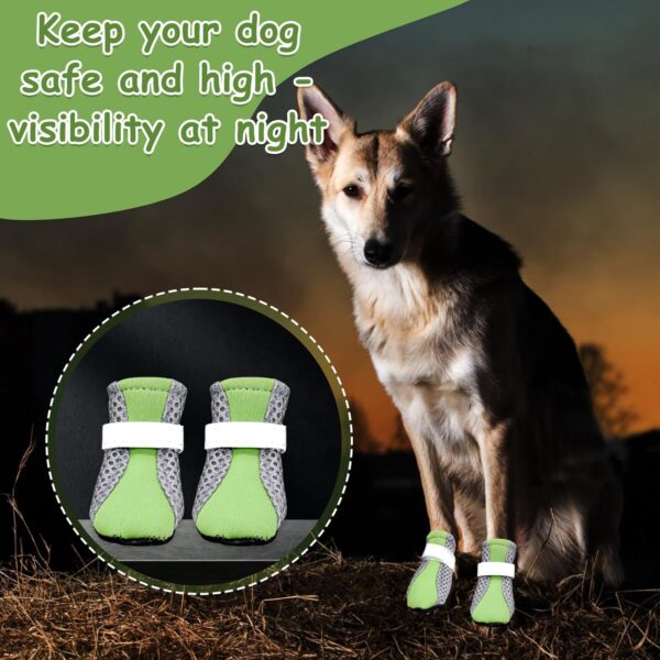 TecoKart 4 Pcs Dog Shoes Waterproof – Dog Boots Paw Protector, Breathable Dog Boots for Hot Weather, Anti-Slip Sole Dog Boots and Paw Protector Dog Booties for Small Dogs (4.8 * 5.9cm)