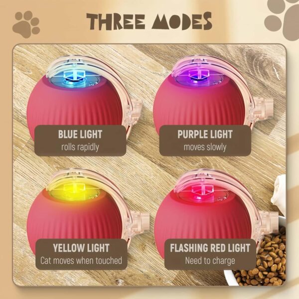 Interactive Cat Ball Toy, 2024 New Automatic Moving Dog Cat Balls, Premium Smart Self Rolling Cat Ball Kitty Toys USB Rechargeable, Cat Enrichment Toys for Bored Indoor Cats Dogs