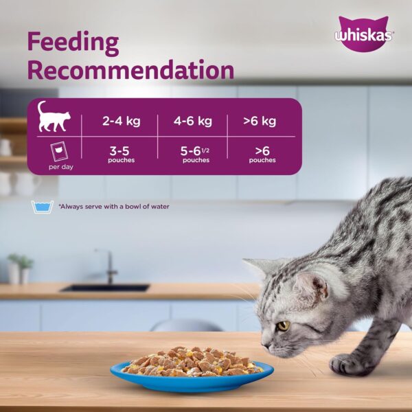 Whiskas Adult (1+ Years) Wet Cat Food, Tuna in Jelly, 80g, Pack of 14, Hydrating Food Made With Real Fish, 100% Complete & Balanced Nutrition for Adult Cats