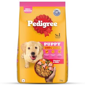 Pedigree Puppy Dry Dog Food, Chicken & Milk, 3kg Pack