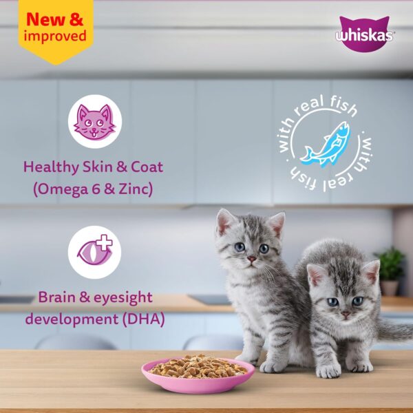 Whiskas Wet Food for Kittens (2-12 Months), Tuna in Jelly Flavour, 12 Pouches (12 x 85g)