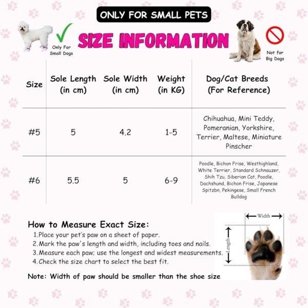 Dog Shoes – for Small Dogs Shih tzu Waterproof Small Dogs pet Boots paw Protector for All Seasons (Size 5)