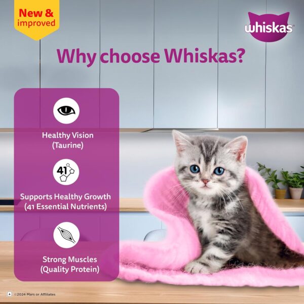 Whiskas Wet Food for Kittens (2-12 Months), Tuna in Jelly Flavour, 12 Pouches (12 x 85g)