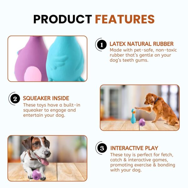 Foodie Puppies Latex Squeaky Dog Toys Combo – (Purple Elephant and Blue Duck) Animal Design, Fetch & Chew Safe Play Toy | Suitable for Cats, Kitten, Small to Medium Dogs & Puppies