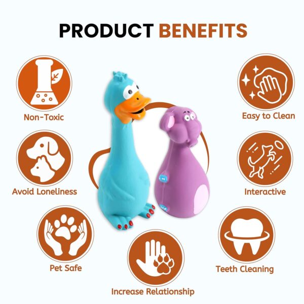 Foodie Puppies Latex Squeaky Dog Toys Combo – (Purple Elephant and Blue Duck) Animal Design, Fetch & Chew Safe Play Toy | Suitable for Cats, Kitten, Small to Medium Dogs & Puppies