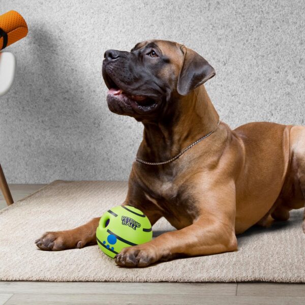 amazon basics Interactive Sound Ball Toy for Dogs and Puppies| Fun Squeaky Sounds | Pet-Safe Materials| Suitable for All Dog Breeds | Size – Large